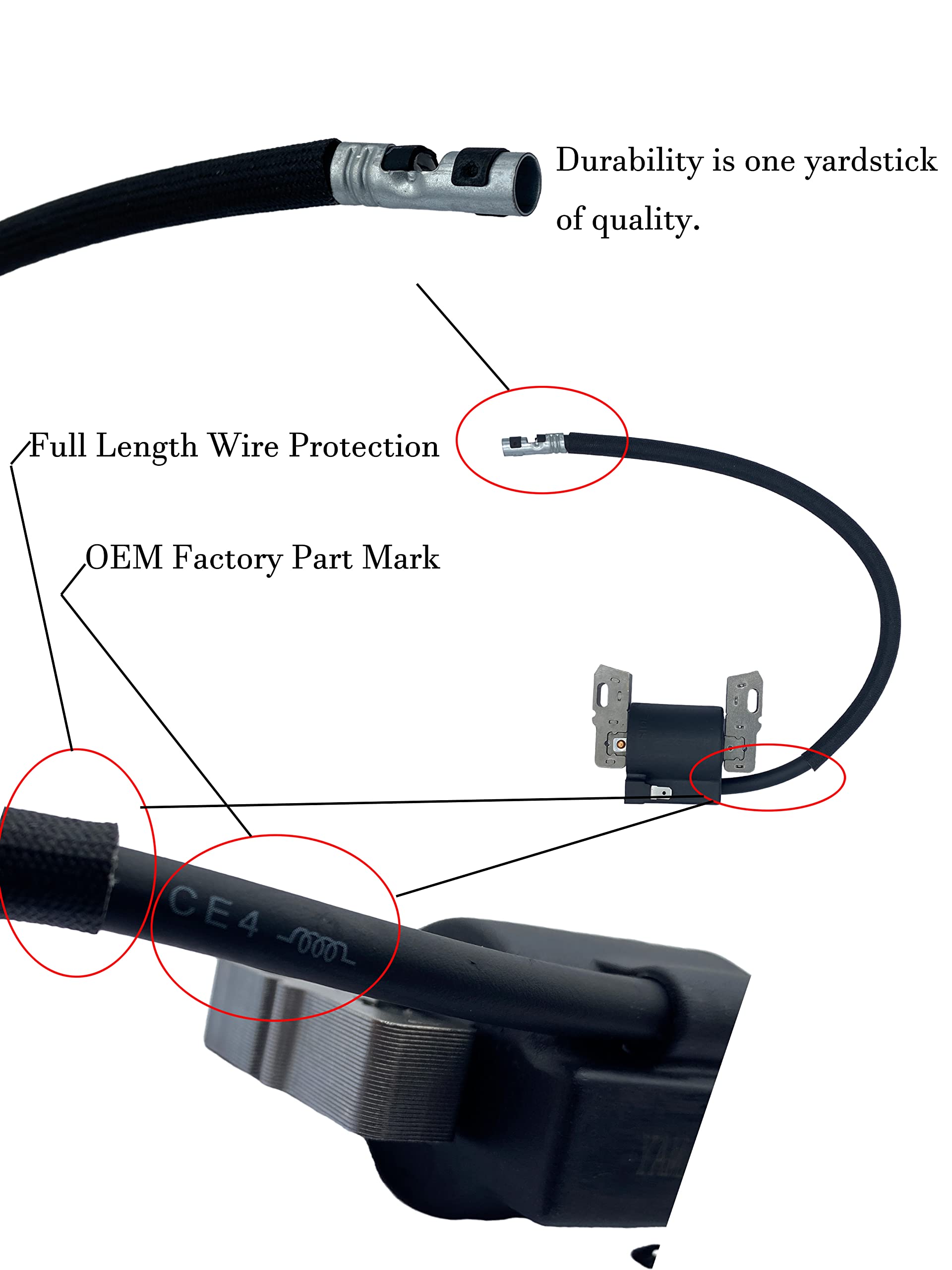 YAMAKATO ignition coil next to ruler showing dimensions to confirm fitment quickly