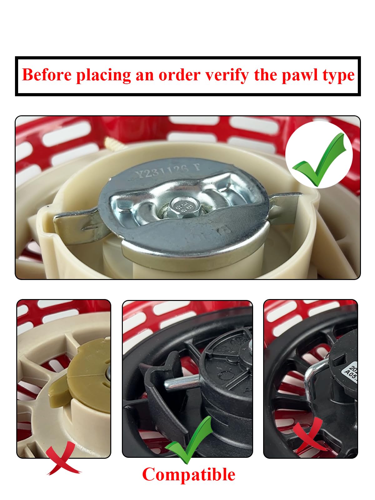 YAMAKATO close-up of pulley and rachet dimensions for accurate compatibility