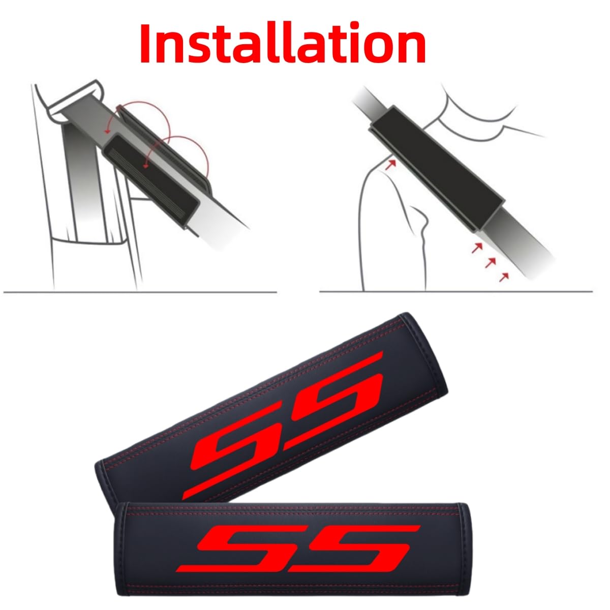 YANGFANGV installed on Camaro SS seat belt demonstrating comfort and reduced shoulder rubbing