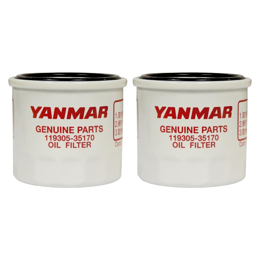 YANMAR front view of twin-pack oil filters showing labeling and fit