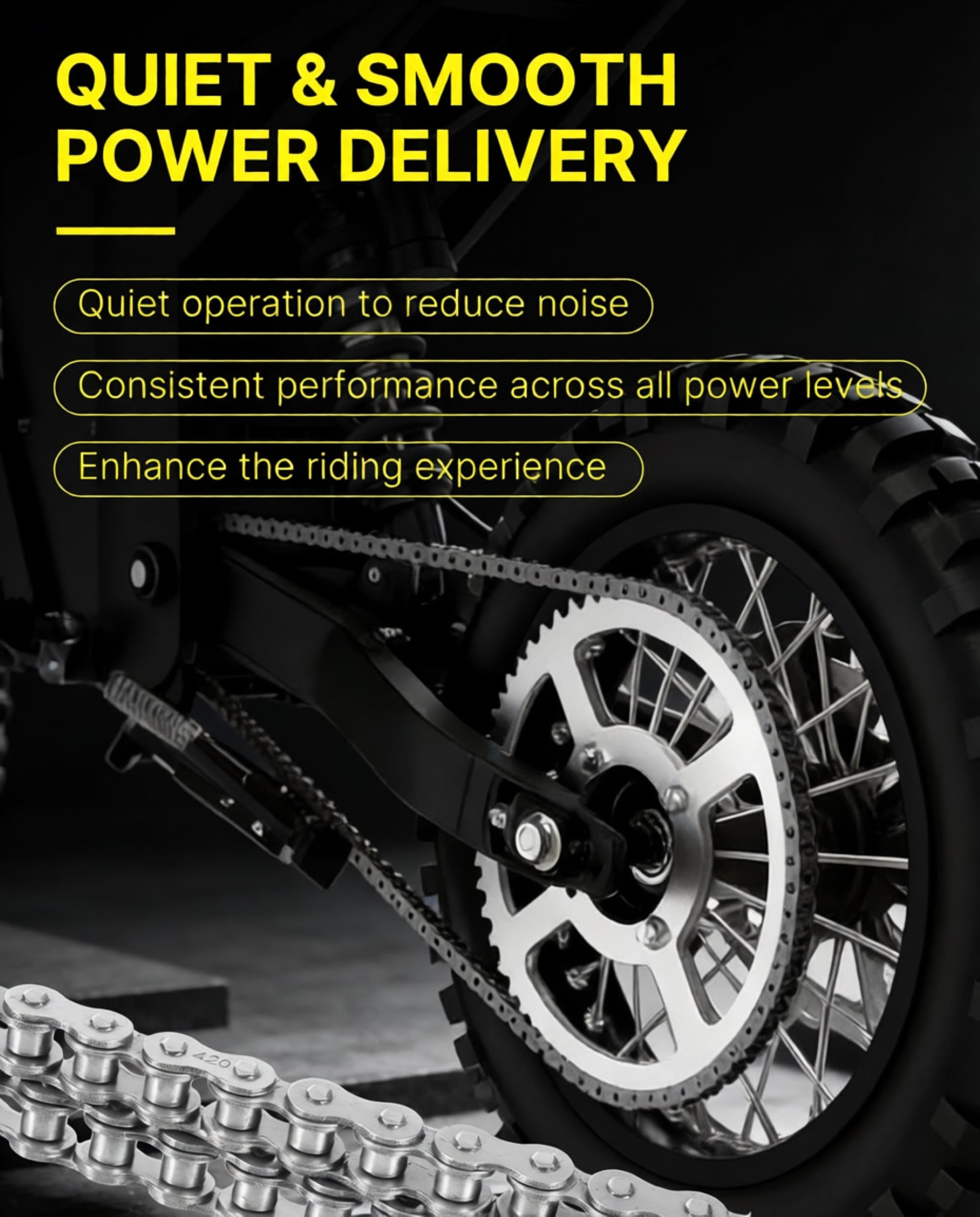 YAORISE chain installed on Yozma in 10 rear sprocket improving power transfer