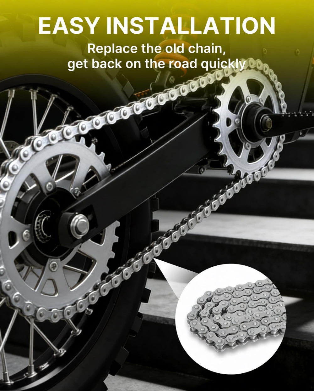 YAORISE chain next to coin to illustrate robust thickness and durability