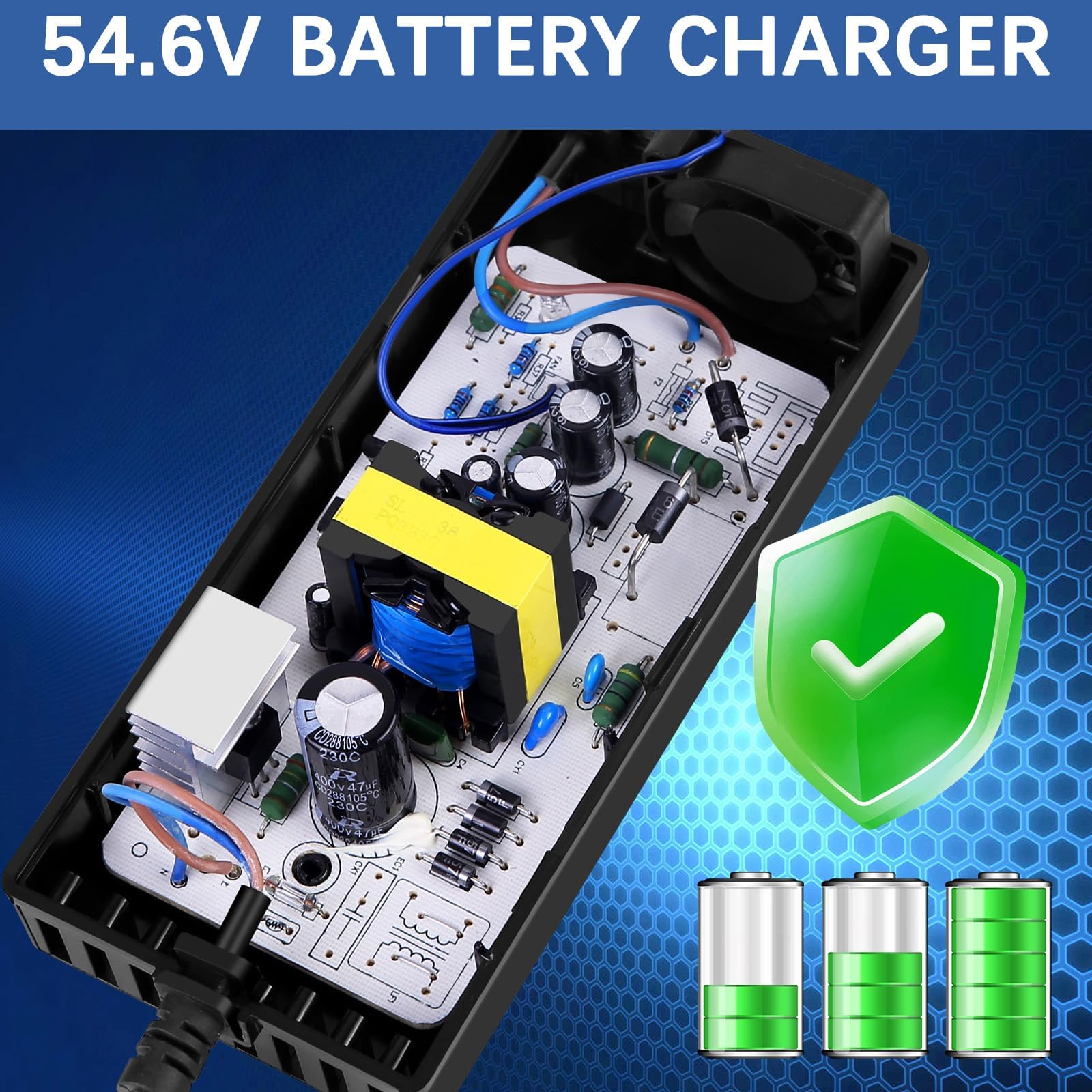 YAREMYEYE charger held in hand to show compact size and easy portability benefit