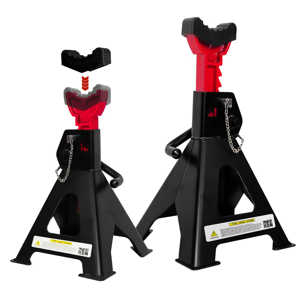 YATOINTO front view of jack stand pair showing sturdy base and capacity benefit
