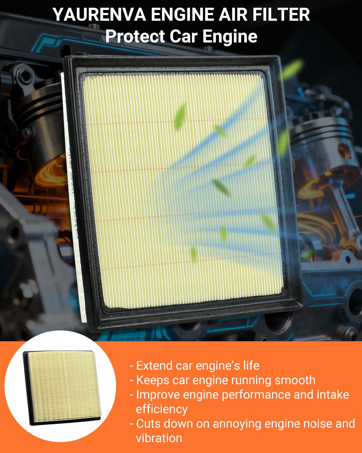 YAURENVA cabin filter being inserted behind glovebox for fast DIY access