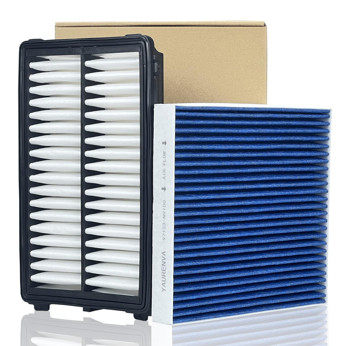 YAURENVA kit front view showing both filters and packaging for quick fit verification