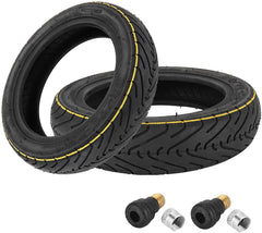 YBang front view of 10-inch tubeless tire showing profile and fit, boosts durability