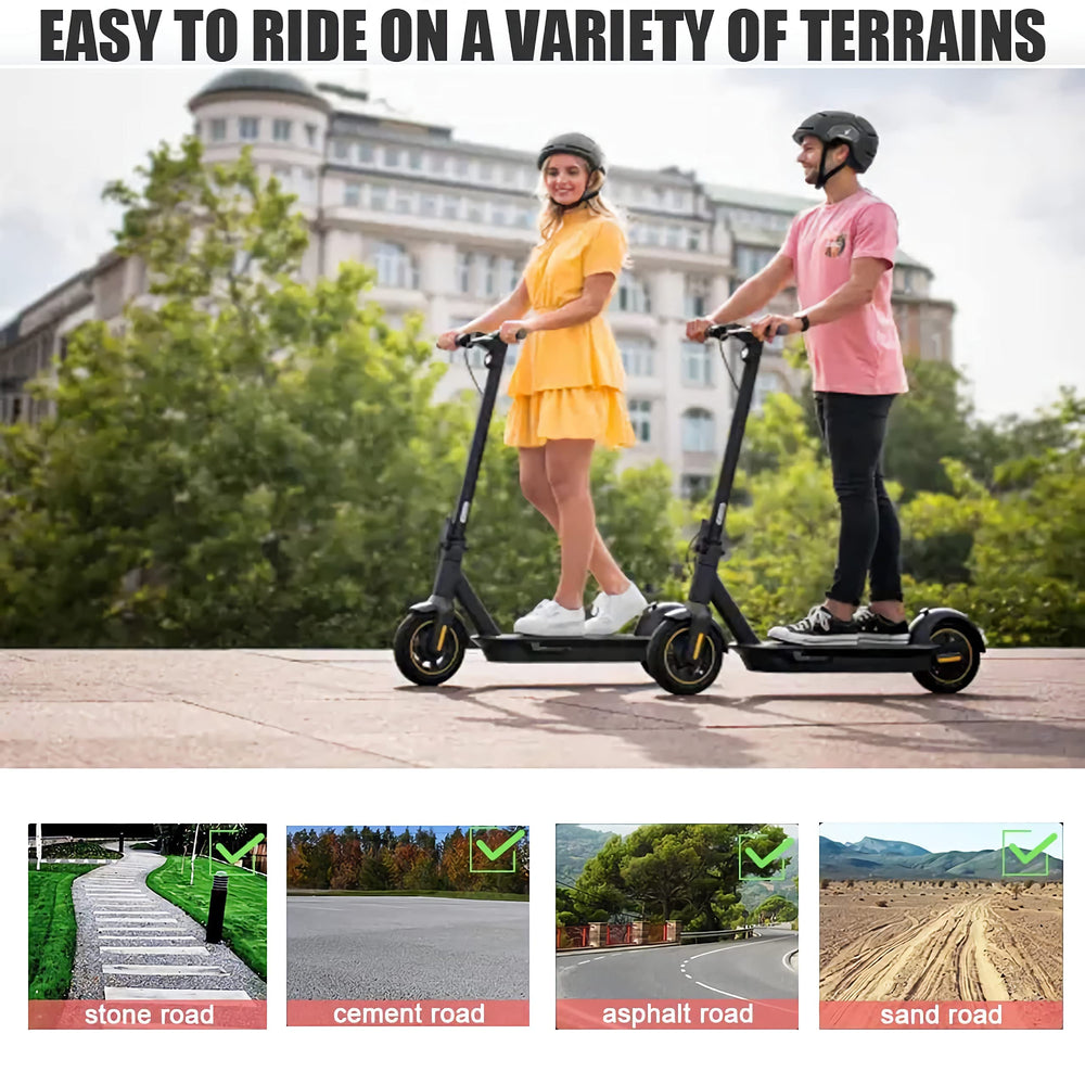 YBang tire on scooter in city setting illustrating commuter-ready reliability