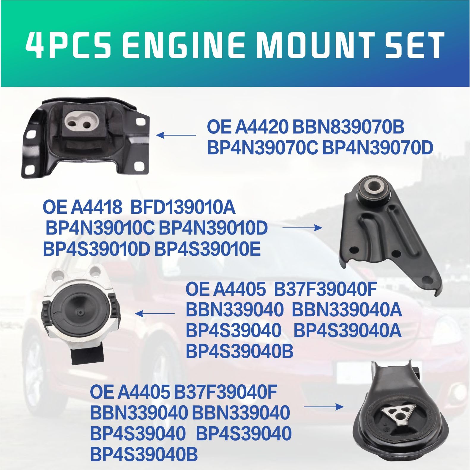 YBDDZH mounts installed in Mazda 3 engine bay demonstrating correct fit and alignment