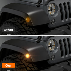 YCLL marker installed on Jeep fender demonstrating seamless factory fit
