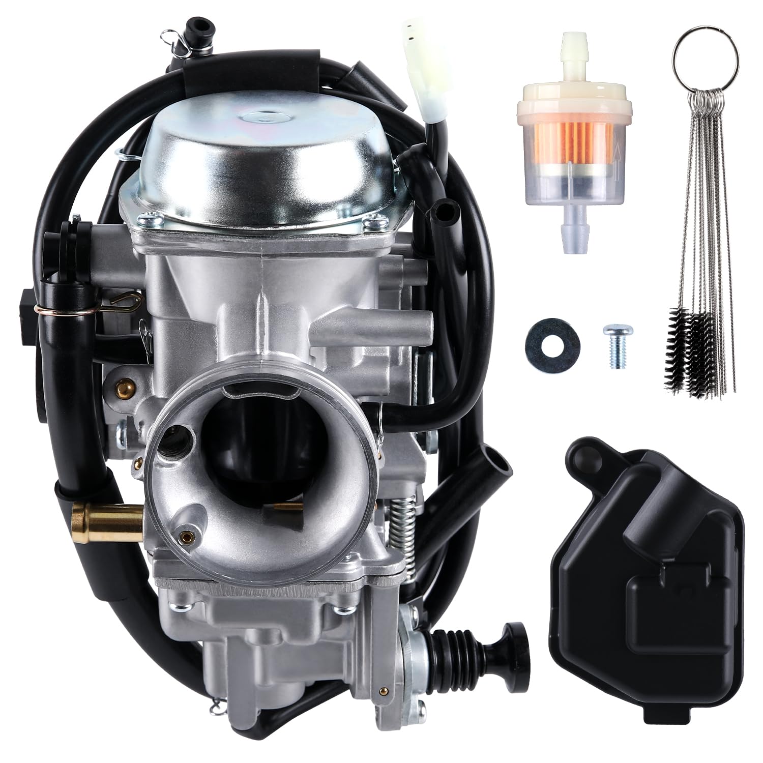 YDO carburetor front view showing ports and clean casting for reliable fit