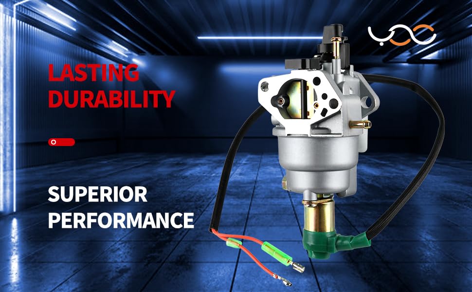 YDO carburetor in backyard generator scene illustrating dependable power restoration