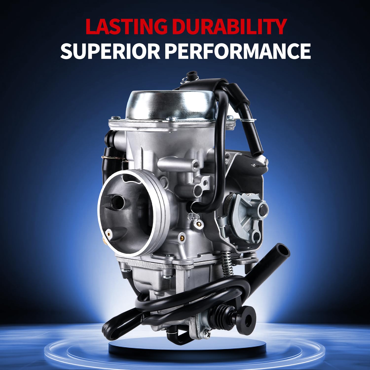 YDO carburetor next to ruler showing size and compatibility for confident purchase