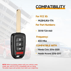 YDTHTLAH key fob back label closeup displays FCC ID and ensures compatibility