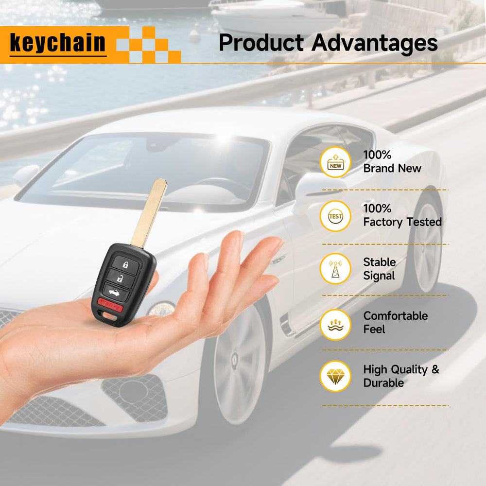 YDTHTLAH key fob beside Honda key blade ready for locksmith cutting