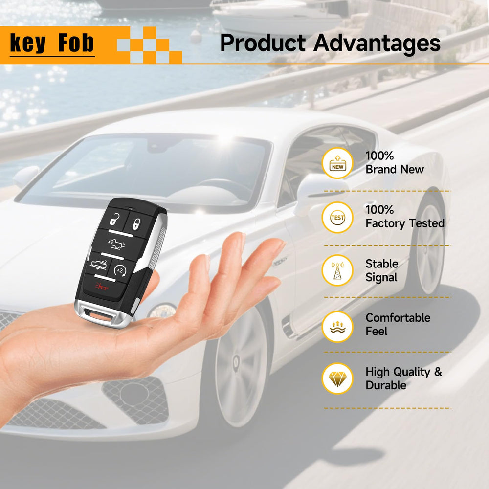 YDTHTLAH remote held in hand showing size and easy car-access benefit