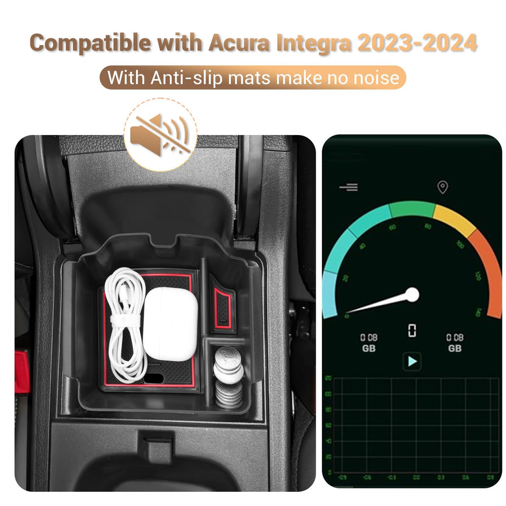 YEE PIN tray installed in Acura Integra console improving reach and access