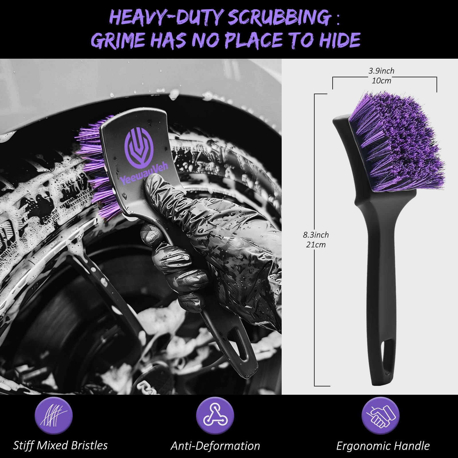 YeewayVeh pointed detail brush and hex applicator for precise finish application