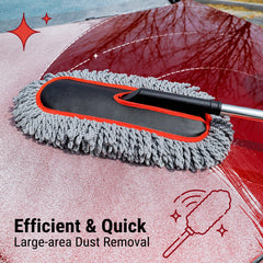 YeewayVeh close-up of the microfiber figure-eight head demonstrating soft, lint-free fibers that trap dust
