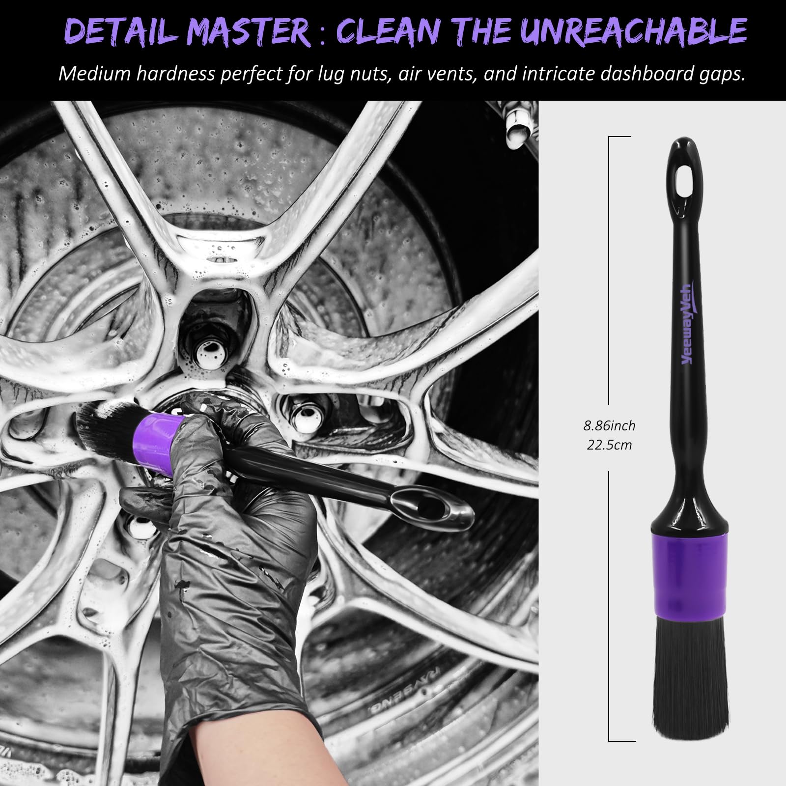 YeewayVeh purple microfiber towel folded for fast drying and lint-free buffing