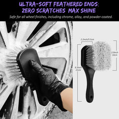 YeewayVeh two tire brushes showing soft and firm bristles for targeted cleaning