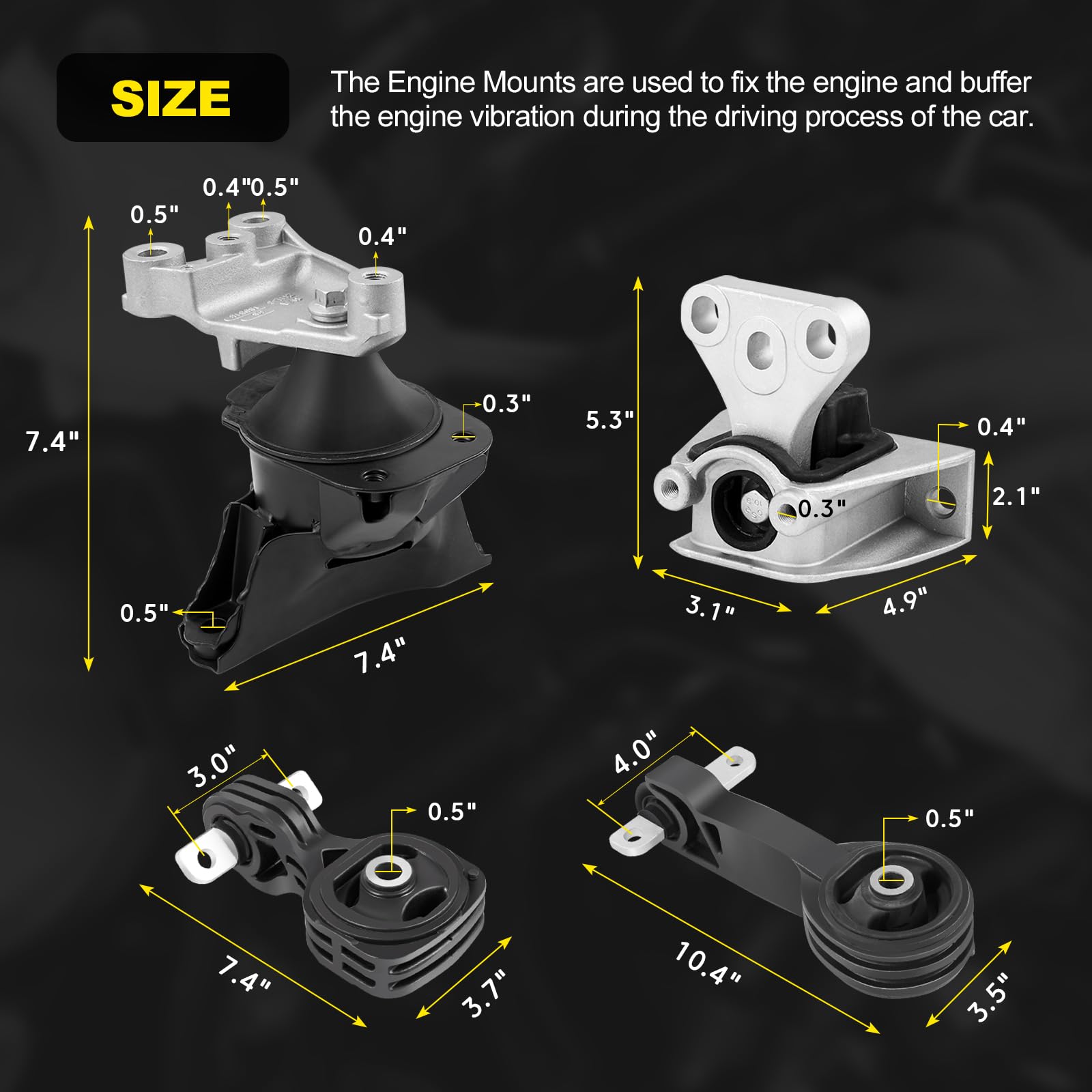 YEHERIT mounts with car in driveway illustrating restored comfort and quieter driving