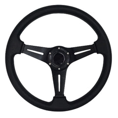 YEHICY front view of steering wheel showing sporty design and control benefit