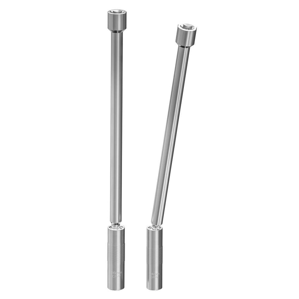 YEKEPRO front view of 12-inch swivel spark plug socket showing dual sizes and finish