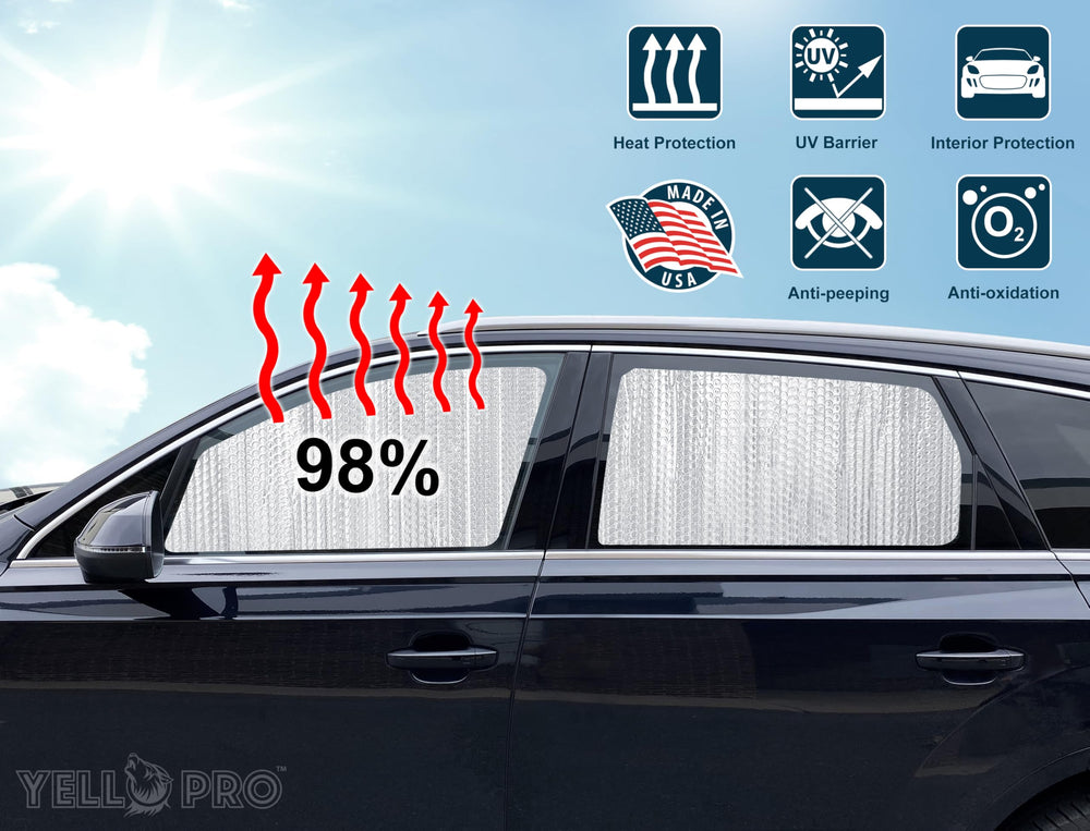 YelloPro Auto installed on truck side window demonstrating easy press-fit