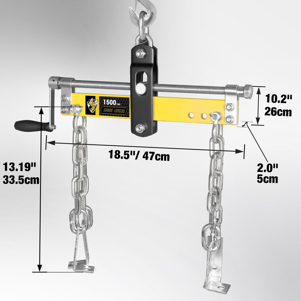YELLOW JACKET mounted on an engine hoist demonstrating compact compatibility