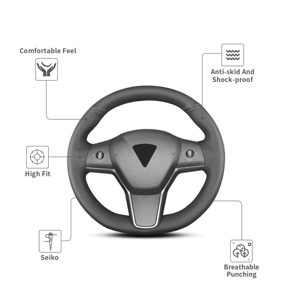 Yeolpise close-up of microfiber leather texture, offers durable comfortable grip