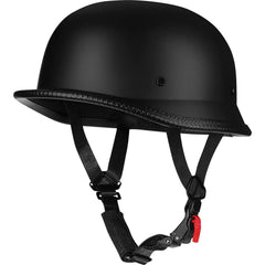 Yesmotor helmet side profile with goggles attached for cohesive vintage look benefit
