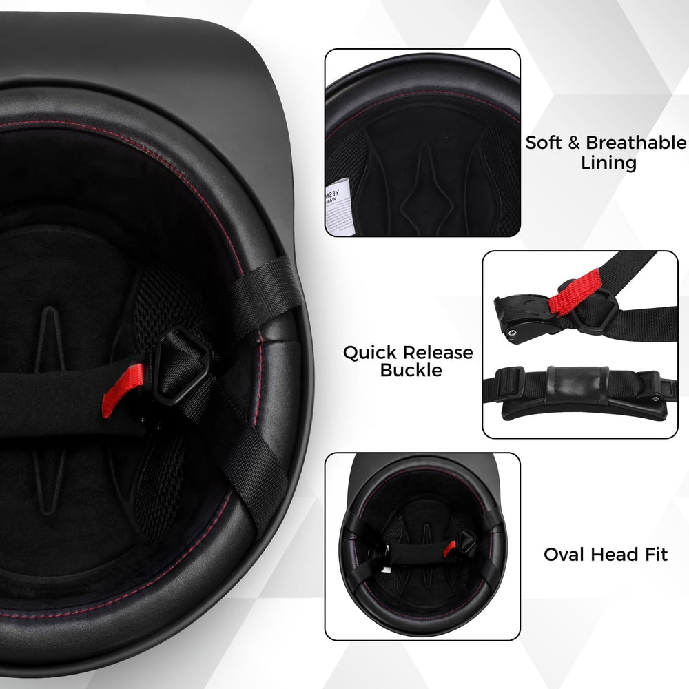 Yesmotor quick-release buckle closeup showing secure strap and fast on-off convenience
