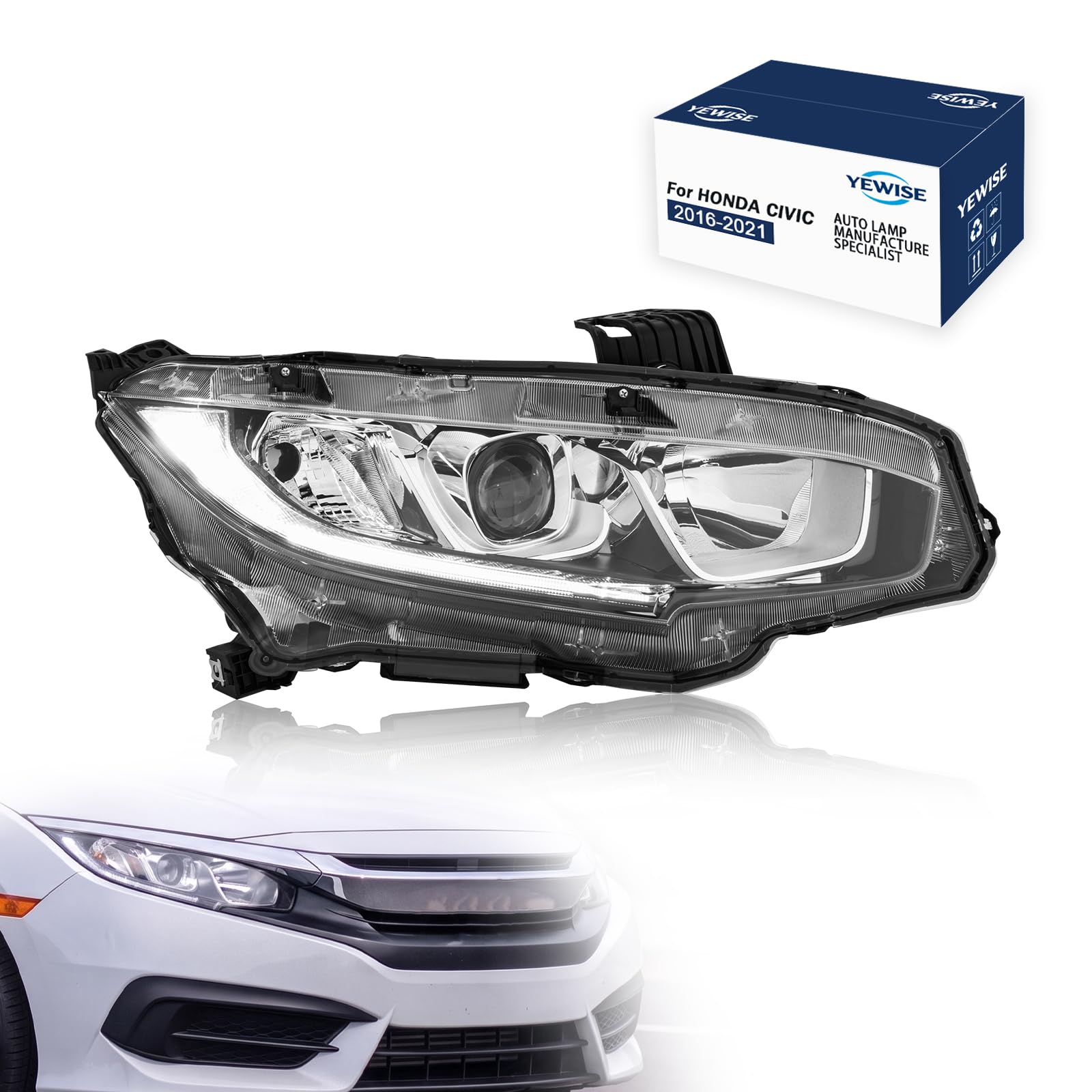 YEWISE right-side headlight front view showing fit and finish benefit
