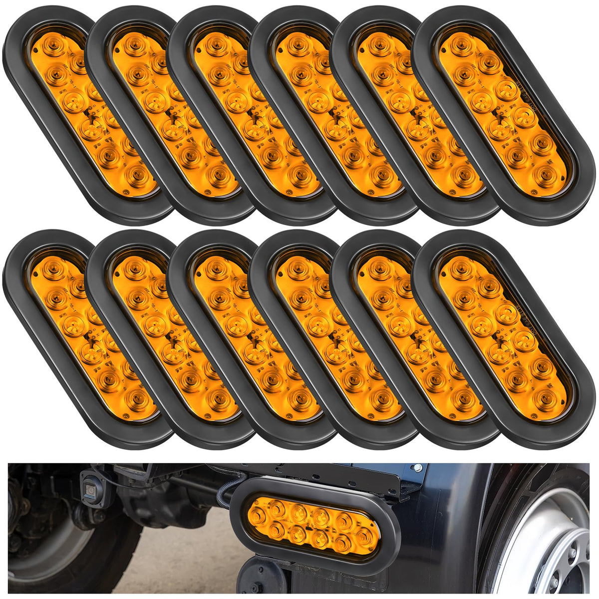 Yexiya front view oval LED tail light showing lens and housing for clear signaling
