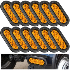 Yexiya front view oval LED tail light showing lens and housing for clear signaling