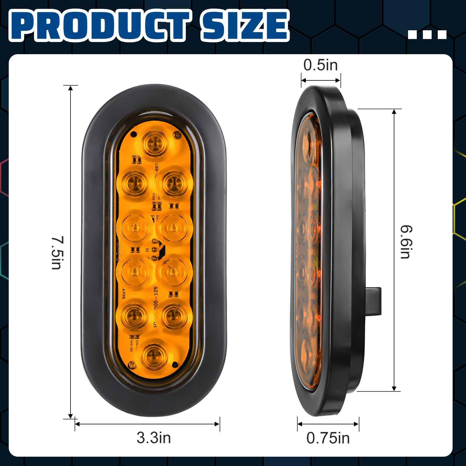 Yexiya side profile of oval light highlighting slim durable housing and fit