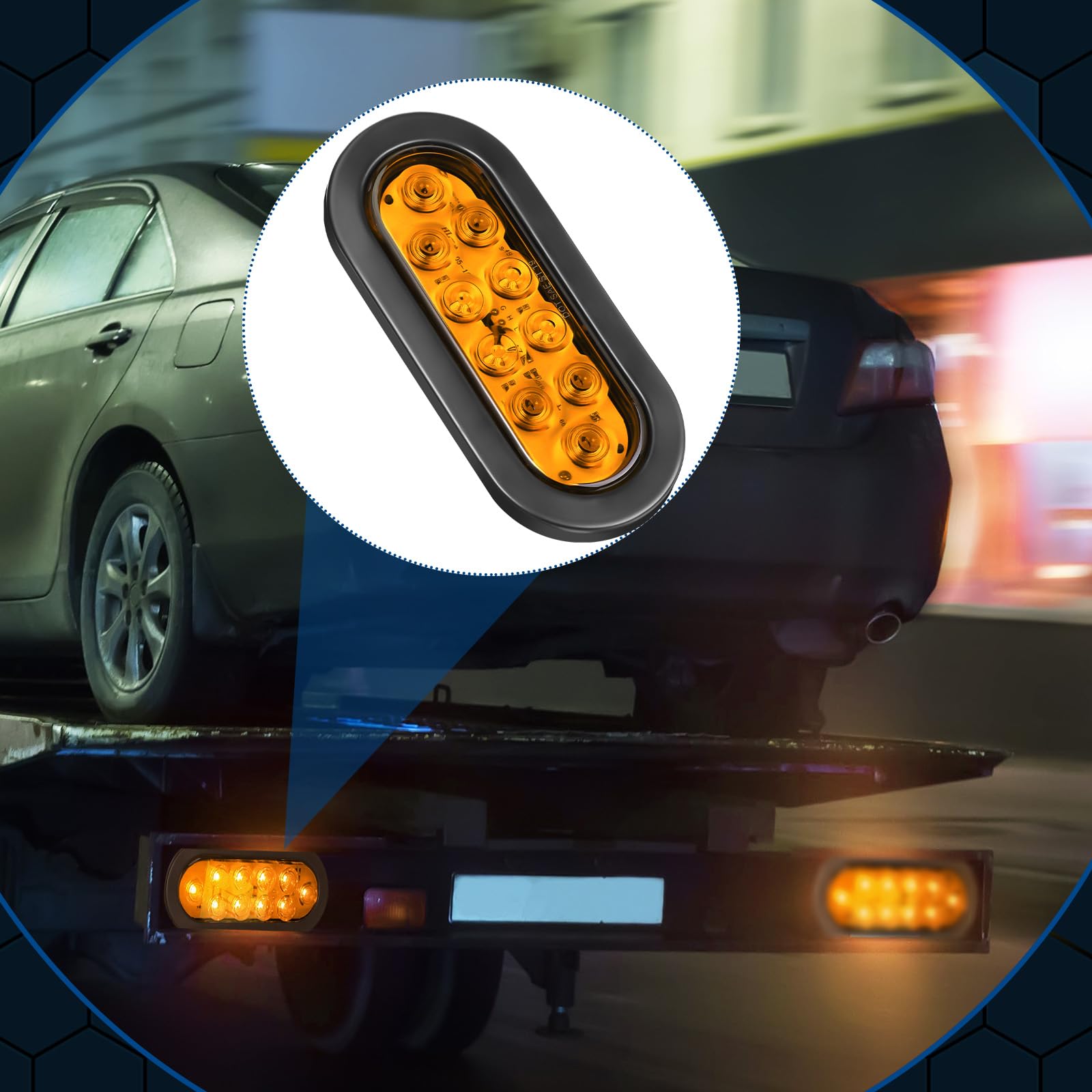 Yexiya multiple lights mounted on trailer improving turn and hazard visibility