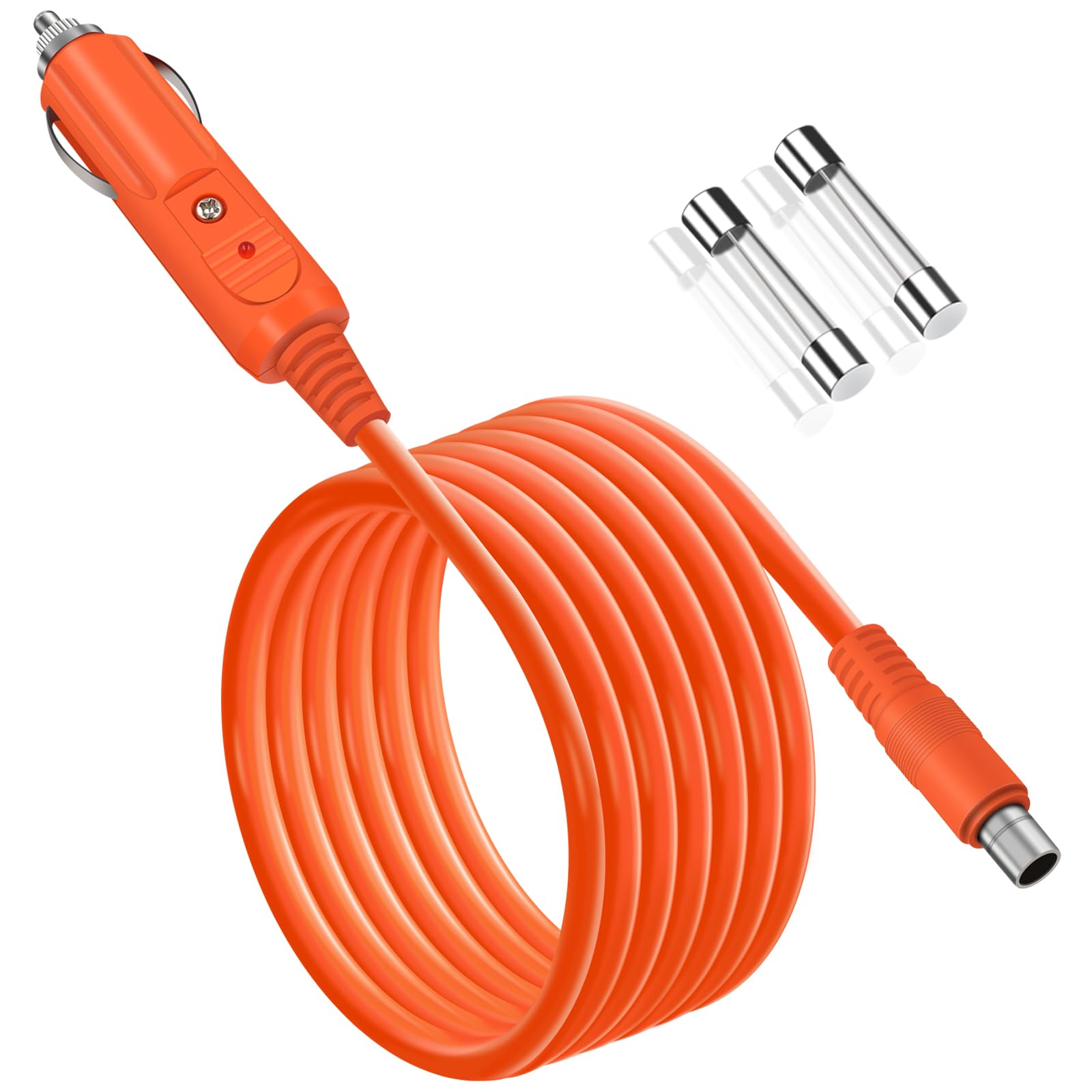 YEZriler front view of cable showing DC8020 plug and durable jacket for reliable charging