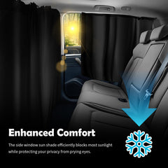 YGDMD rear window shade in use protecting back-seat passengers from sun