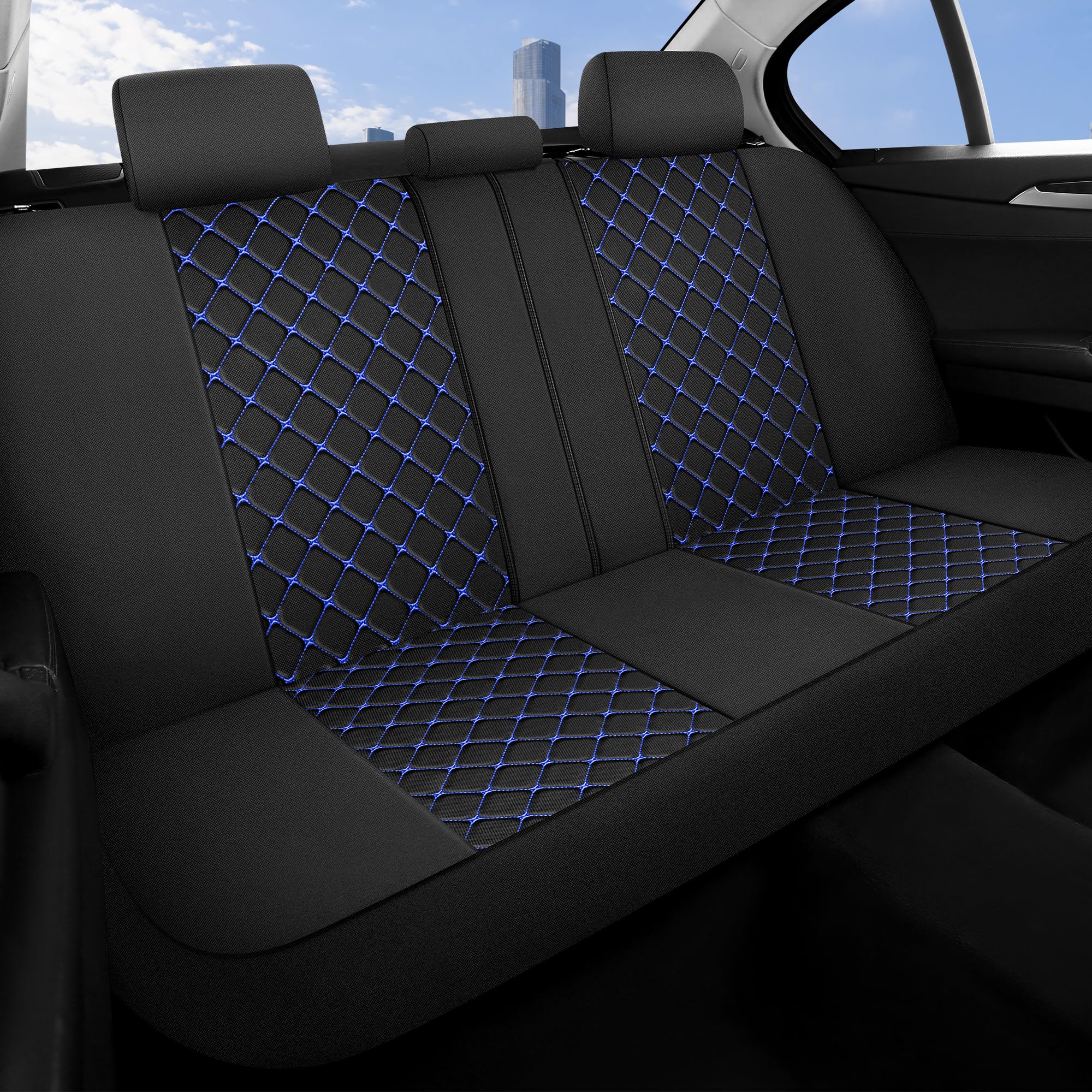 YGL wrapped headrest cover demonstrating snug fit and easy removal