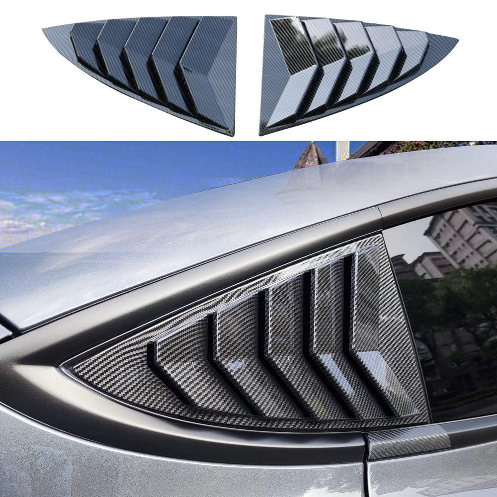 yhcdsea front view of louvers on Model 3 window showing sleek styling and sun protection