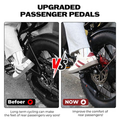 YIBEICO peg folded up to reduce bike width and clear paths