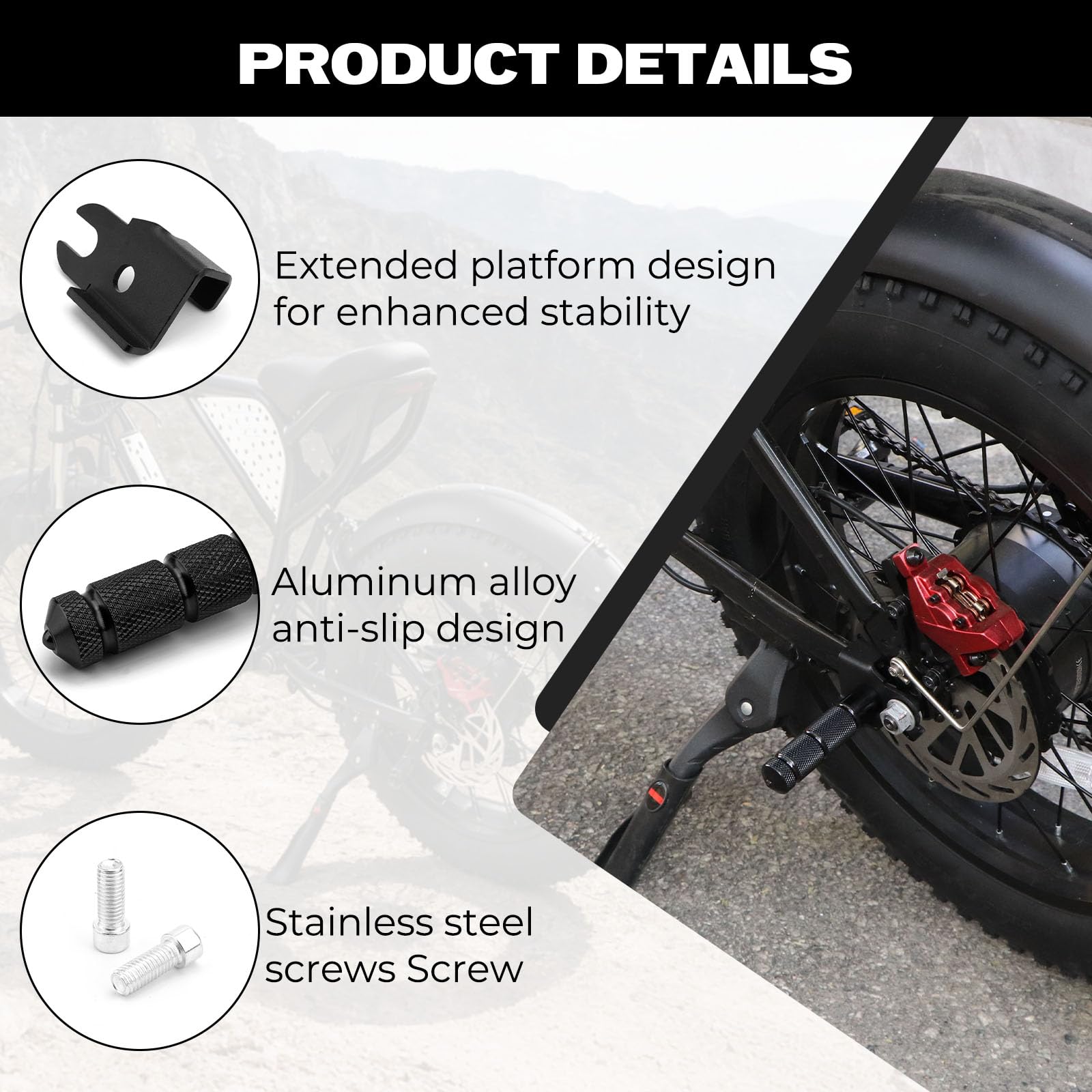 YIBEICO mount bracket and bolt showing secure fitment
