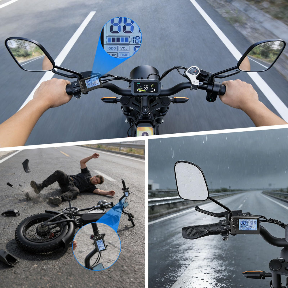 YIBEICO installed on Ridstar Q20 handlebars for easy retrofit benefit