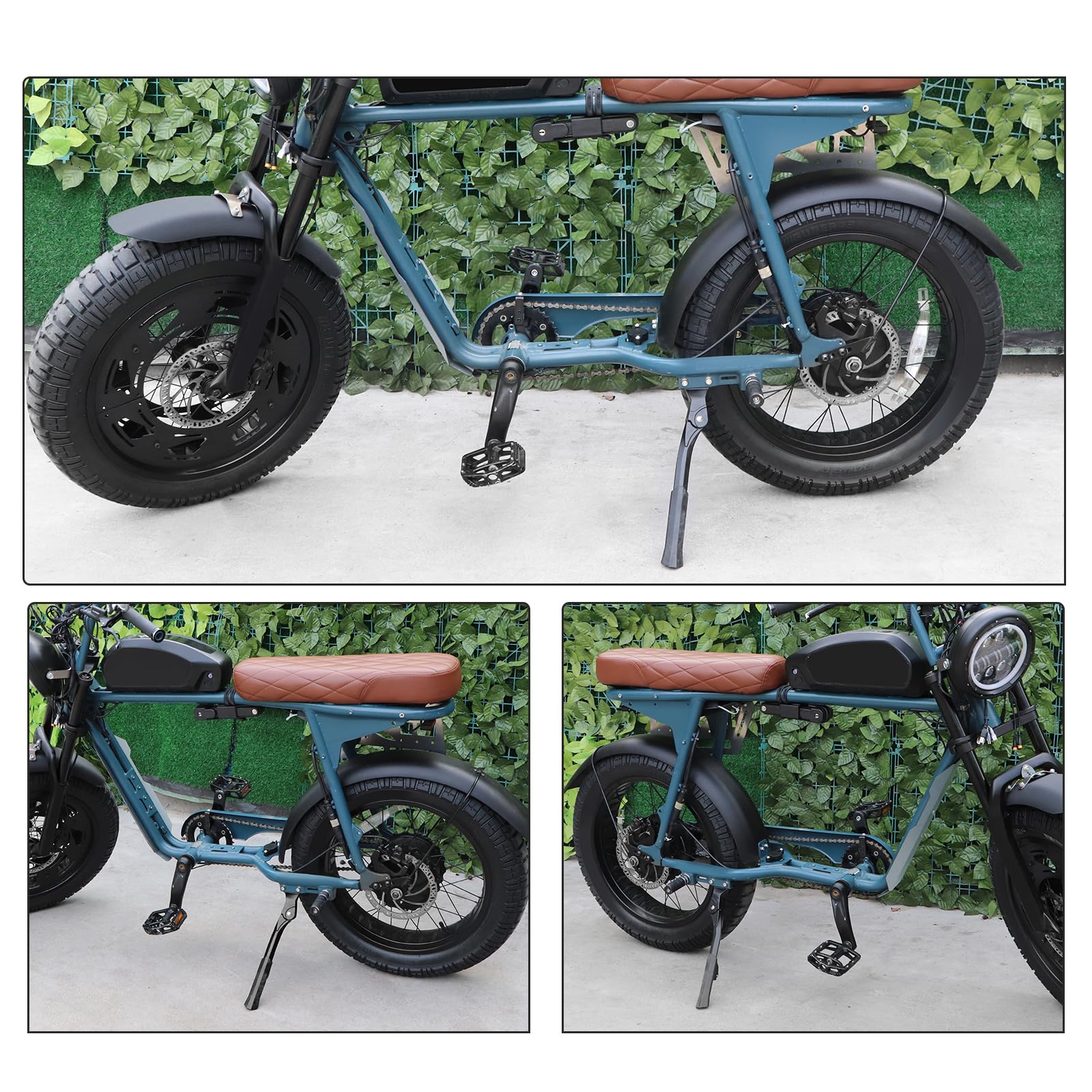 YIBEICO kickstand next to a ruler showing length and scale for correct clearance and balance