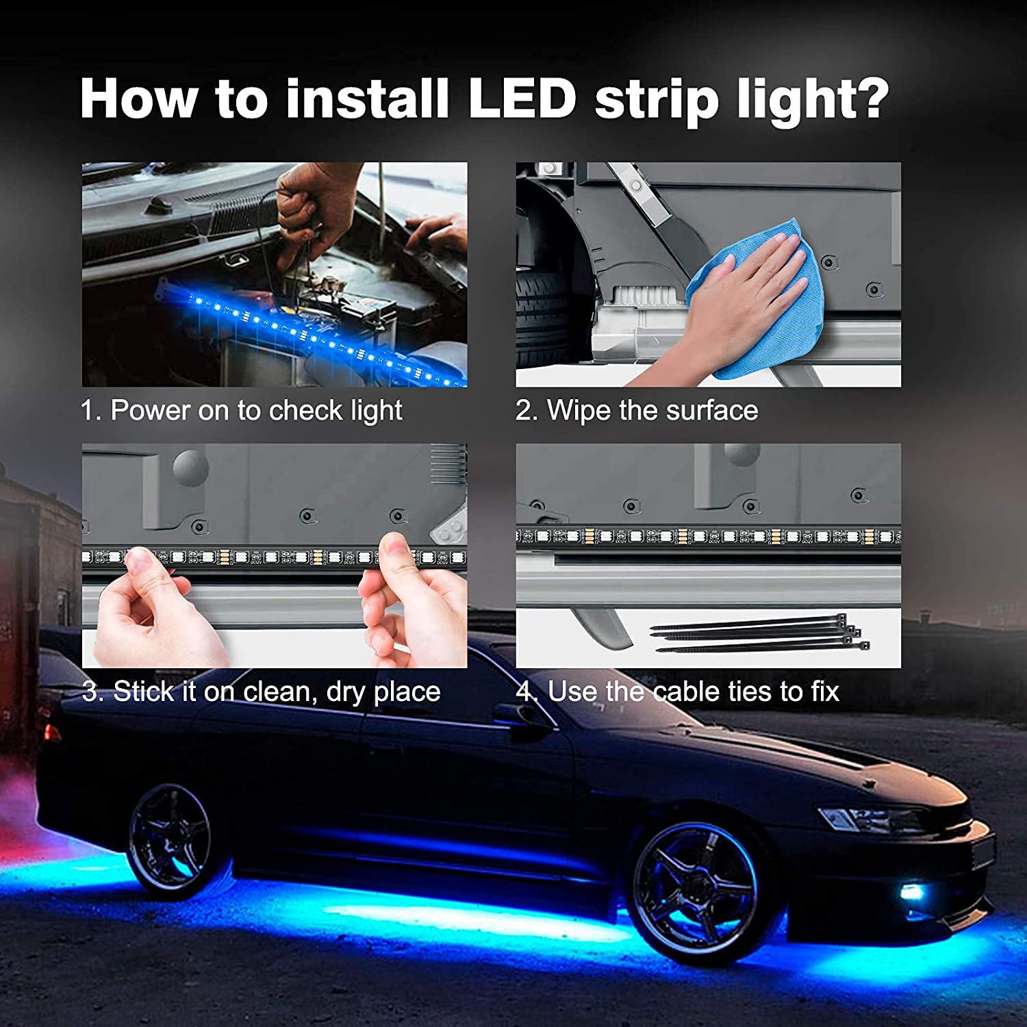 Yielinth music sync demo at night showing lights reacting to car audio beats