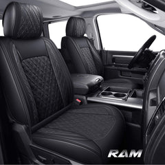 YIERTAI front packaging showing full black seat cover set and benefits
