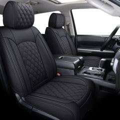 YIERTAI front view of fitted Tundra seat covers showing precise fit and enhanced protection