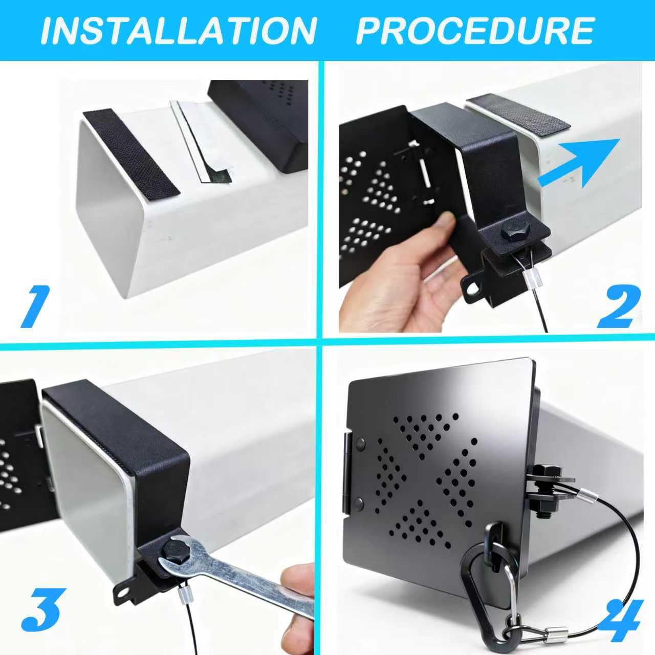 Yigottche installation hardware and rubber pad shown for snug, rattle-free fit